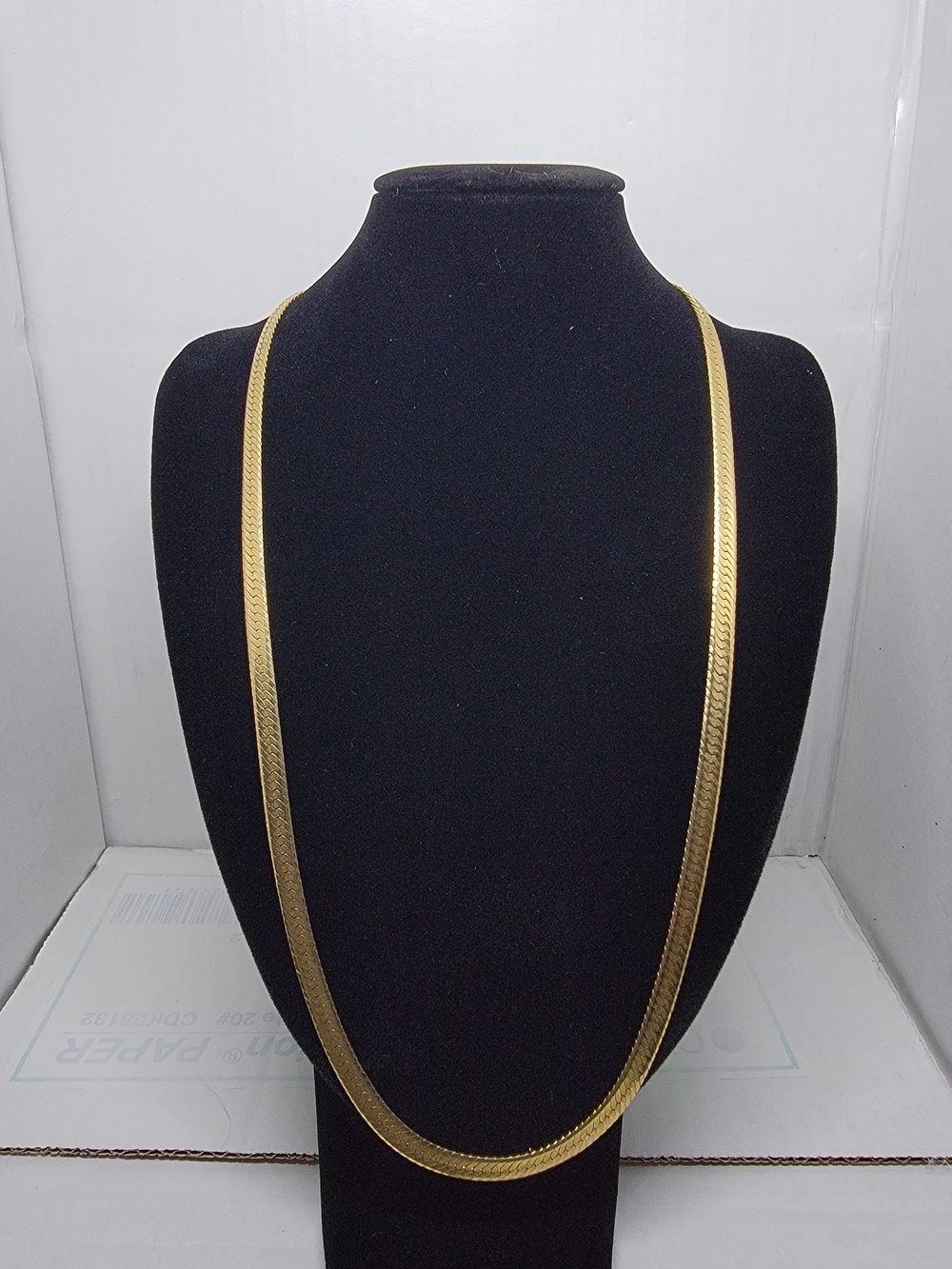 Classic Gold Herringbone Chain Necklace - Women Jewelry